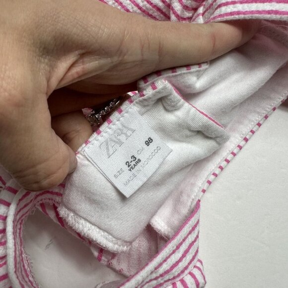 Zara Pink Striped Kids Dress - Picture 4 of 4